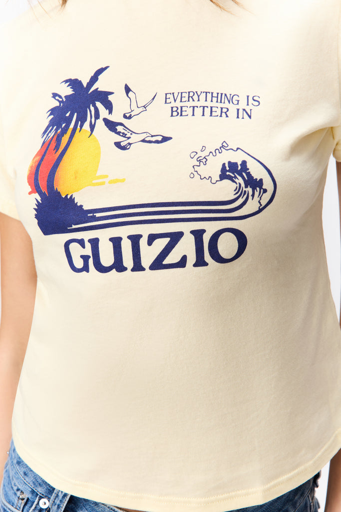 Everything Is Better In Guizio Relaxed Tee in Butter Yellow