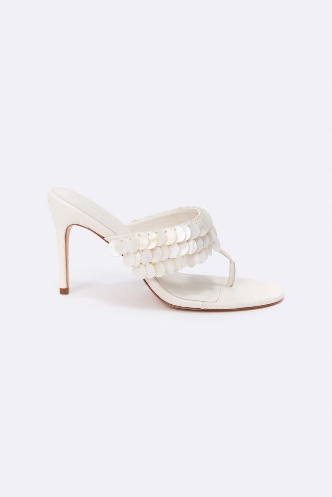 Celeste Paillette Thong Sandal in Ivory