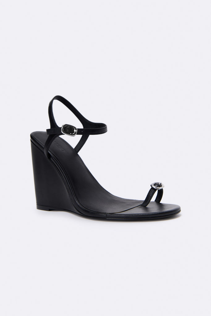 Skye Wedge Sandal in Black