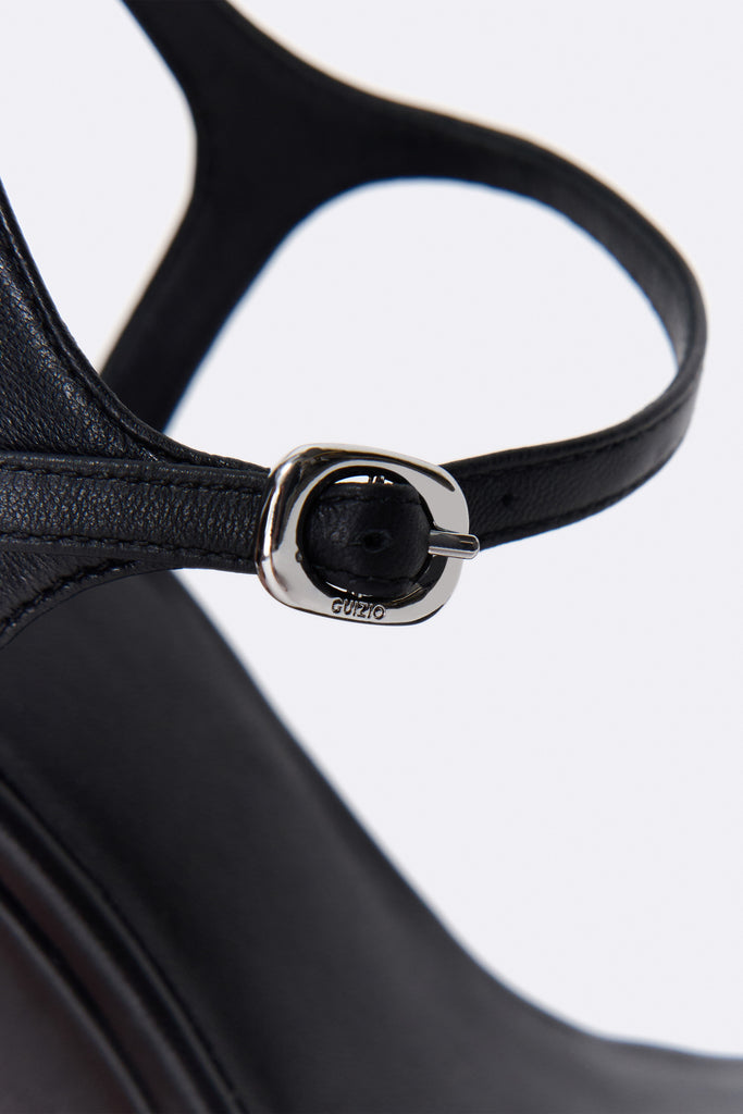 Skye Wedge Sandal in Black
