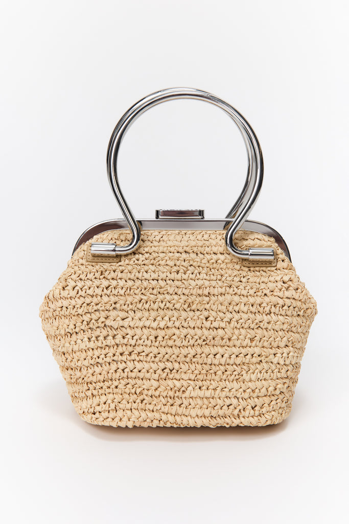 Cruz Raffia Mini Top Handle in Natural