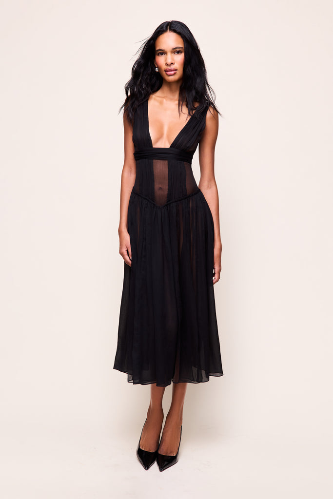 Amara Maxi Dress in Black 
