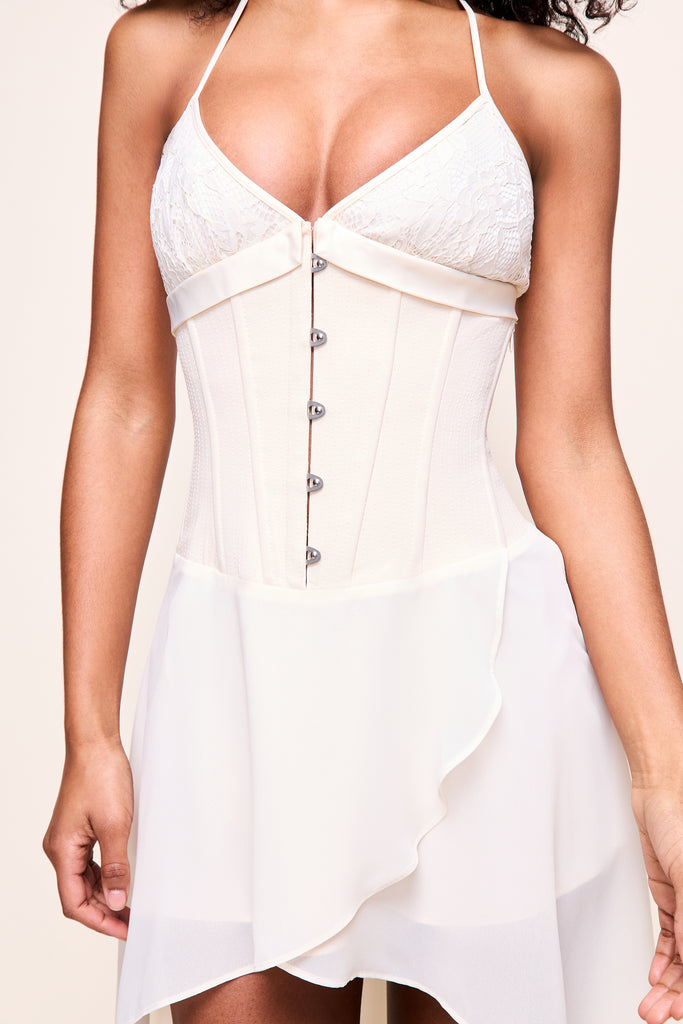 Marini Corset Dress in Ivory 