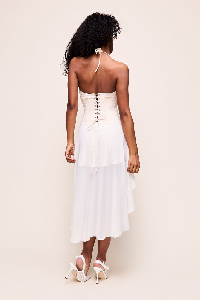 Marini Corset Dress in Ivory 