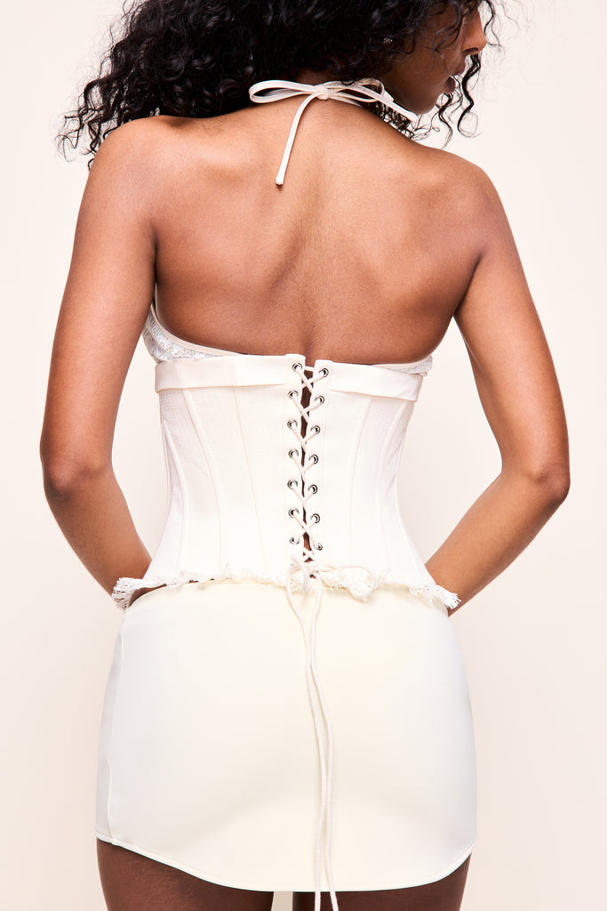 Marini Lace Underlay Corset in Ivory