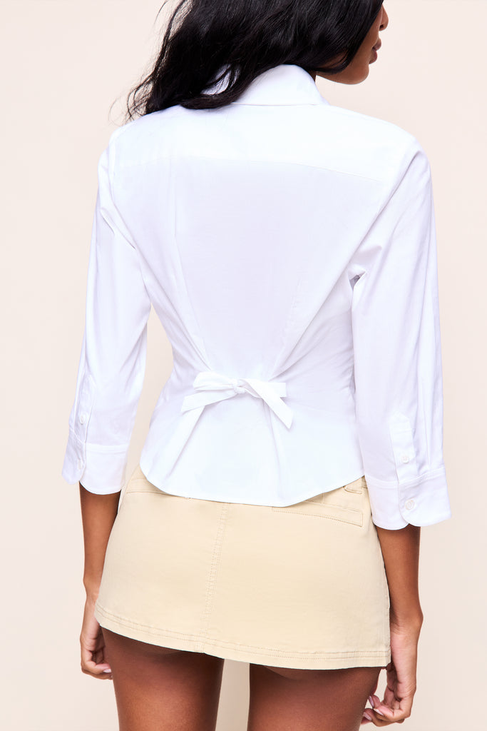 Amelie 3/4 Sleeve Shirt in White 