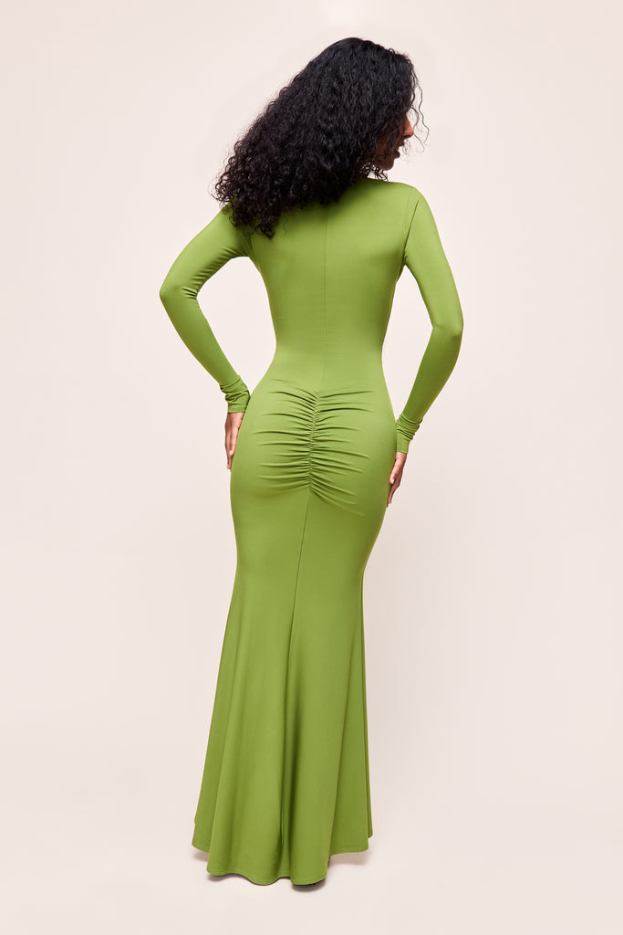 Liora Long Sleeve Dress in Green Gem 