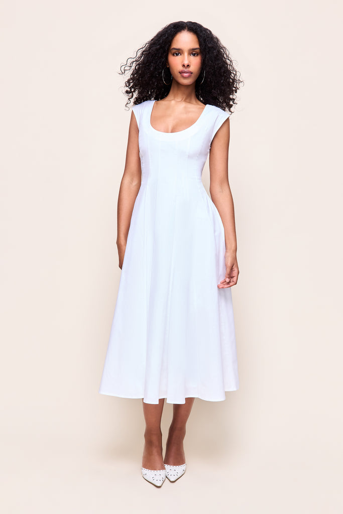 Leila Cotton Dress in White 