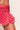 CHIFFON SLIT MINI SKIRT in Red Love Polka Dot 