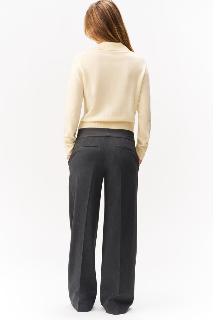 CATHERINE CASHMERE POLO SWEATER IN HONEY BUTTER