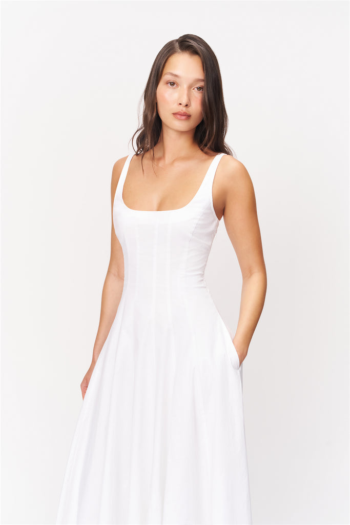 Leila Tank Dress in White