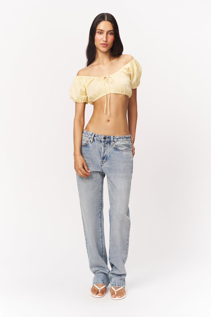 Ravello Gingham Top in Yellow Gingham