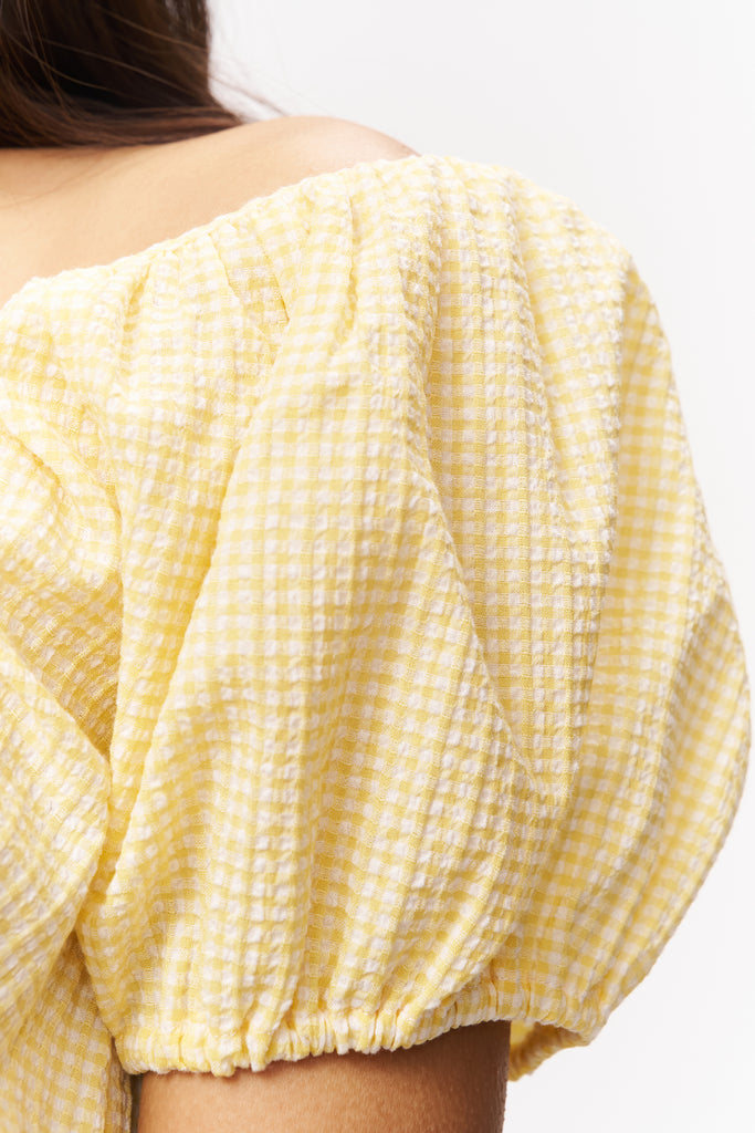 Ravello Gingham Top in Yellow Gingham