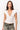 Camille Lace Trim V-Neck in Ivory 