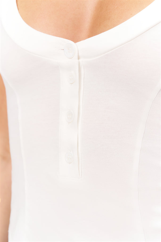 RITA V NECK IIN IVORY