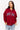Zip Up Oversized Hoodie Star Print in Red