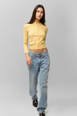 Emelie Cropped Cardigan in Honey Butter