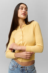 Emelie Cropped Cardigan in Honey Butter