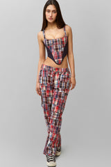 Adrian Patchwork Pant in Blue Multi