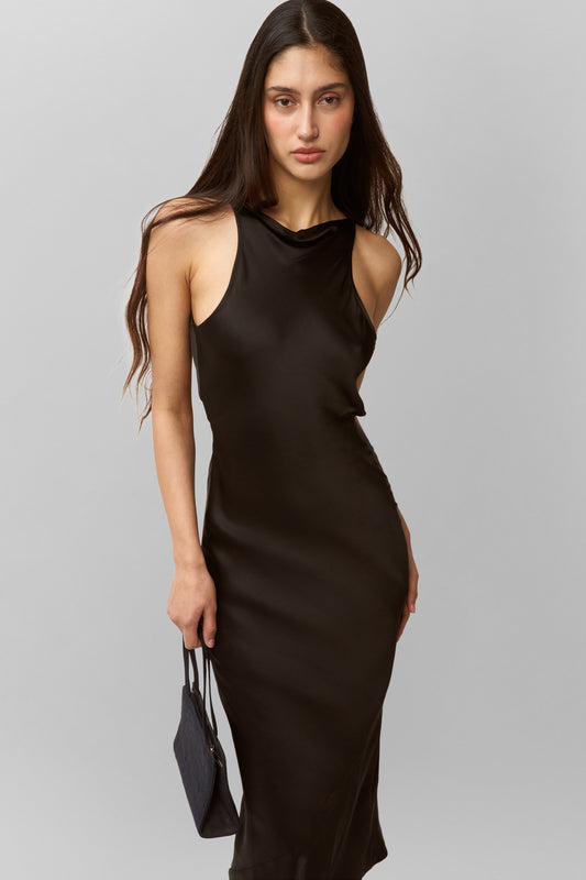 Lina Midi Dress in Black