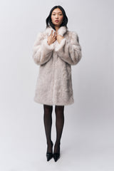 Roxie Faux Fur Coat in Arctic Cream