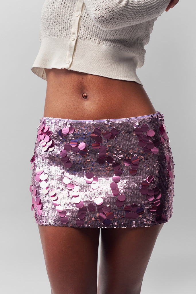 Low Rise Paillette Skirt