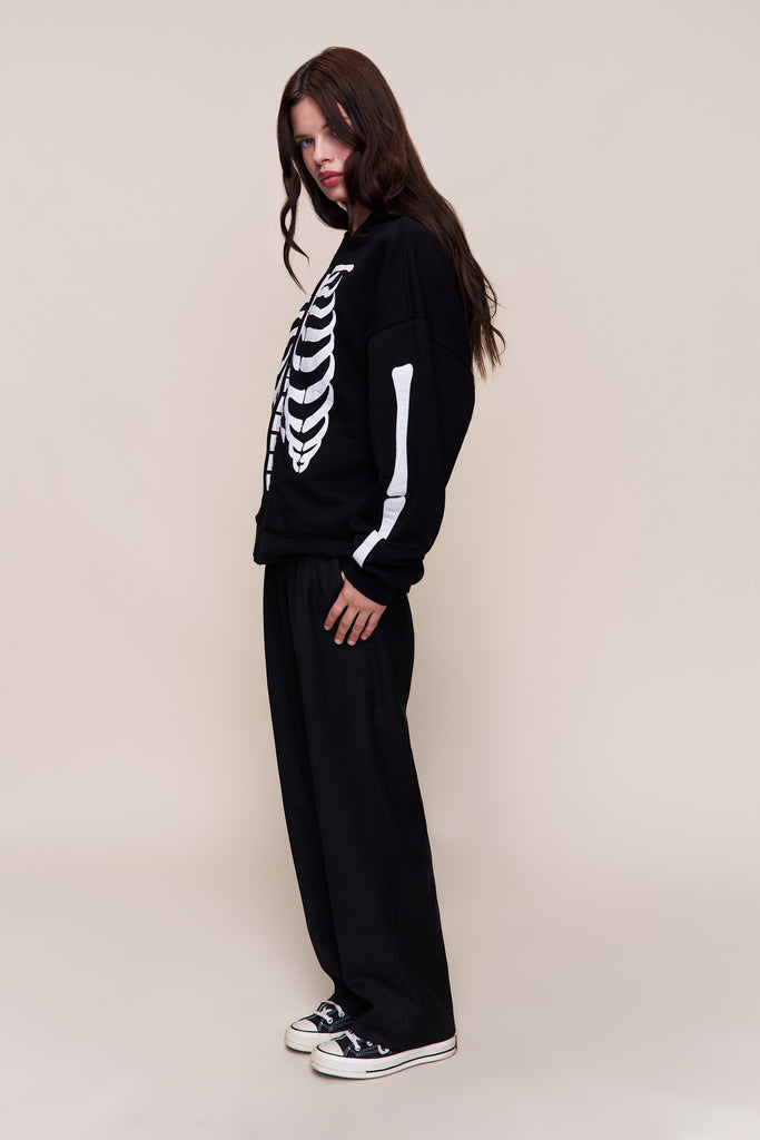 Clifton Zip Up Hoodie in Black