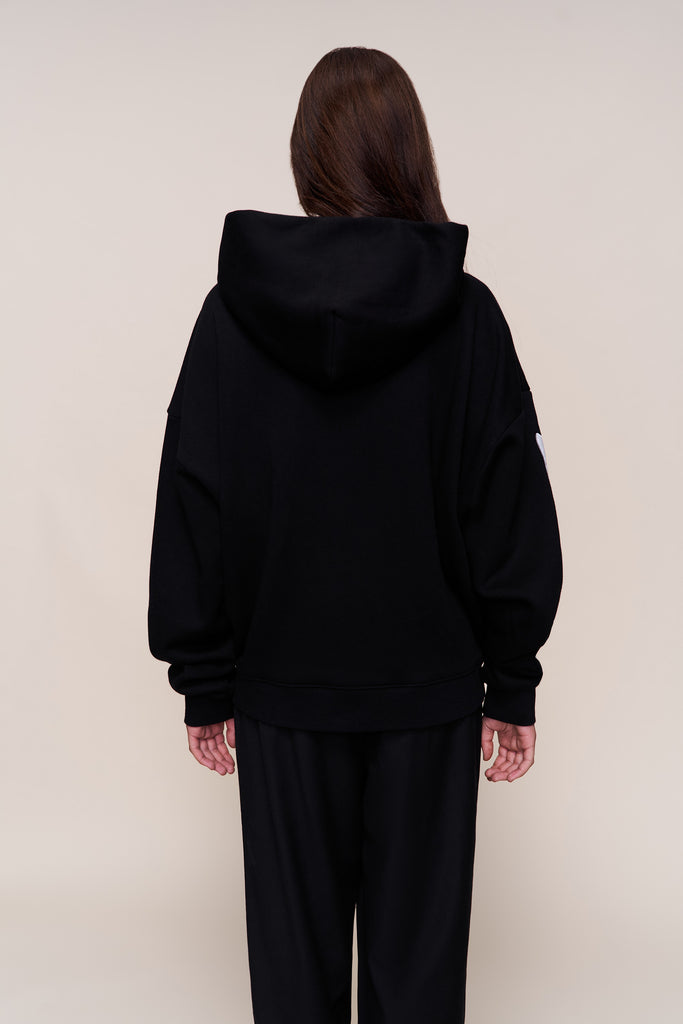 Clifton Zip Up Hoodie in Black