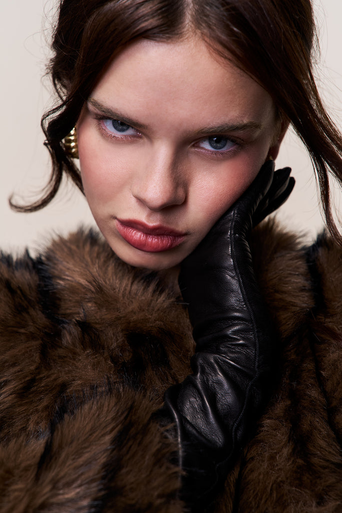 Lucienne Faux Fur Topper in Espresso