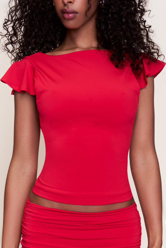 Soffiano Top in Red Love