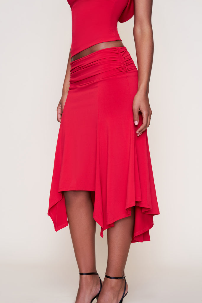 Soffiano Skirt in Red Love