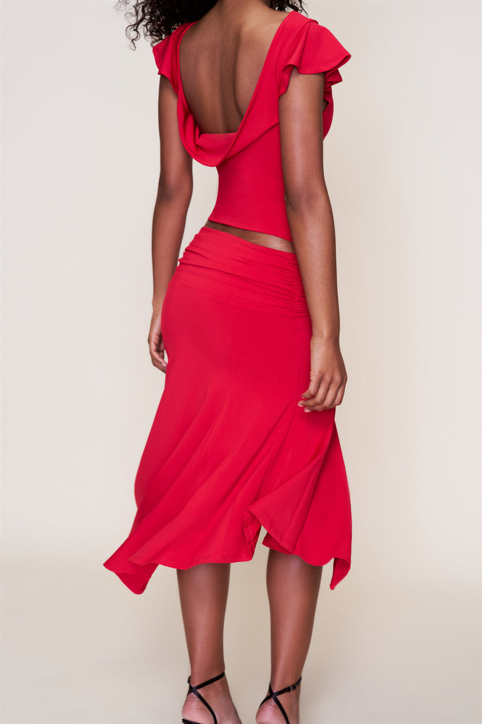 Soffiano Top in Red Love