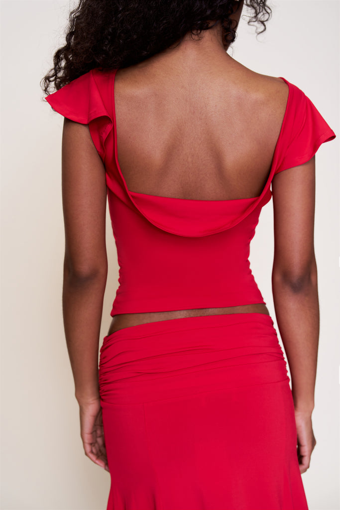 Soffiano Top in Red Love