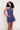 Chiffon Slit Mini Skirt in Navy Polka Dot