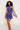 Chiffon Slit Mini Skirt in Navy Polka Dot
