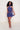 Chiffon Slit Mini Skirt in Navy Polka Dot