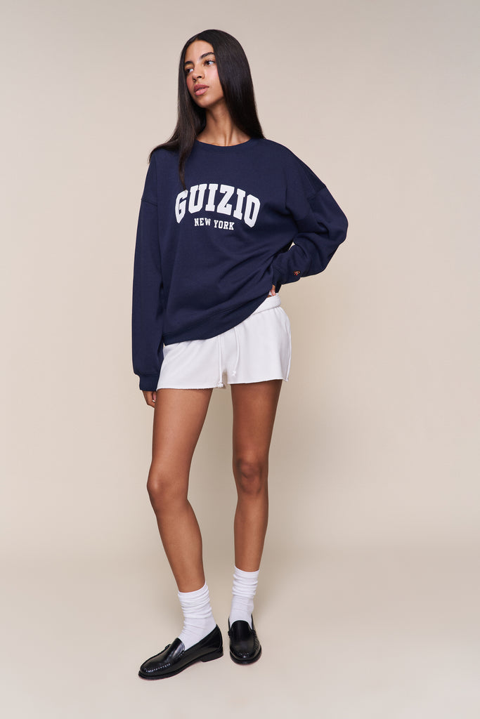 Guizio Fleece Crewneck in Navy