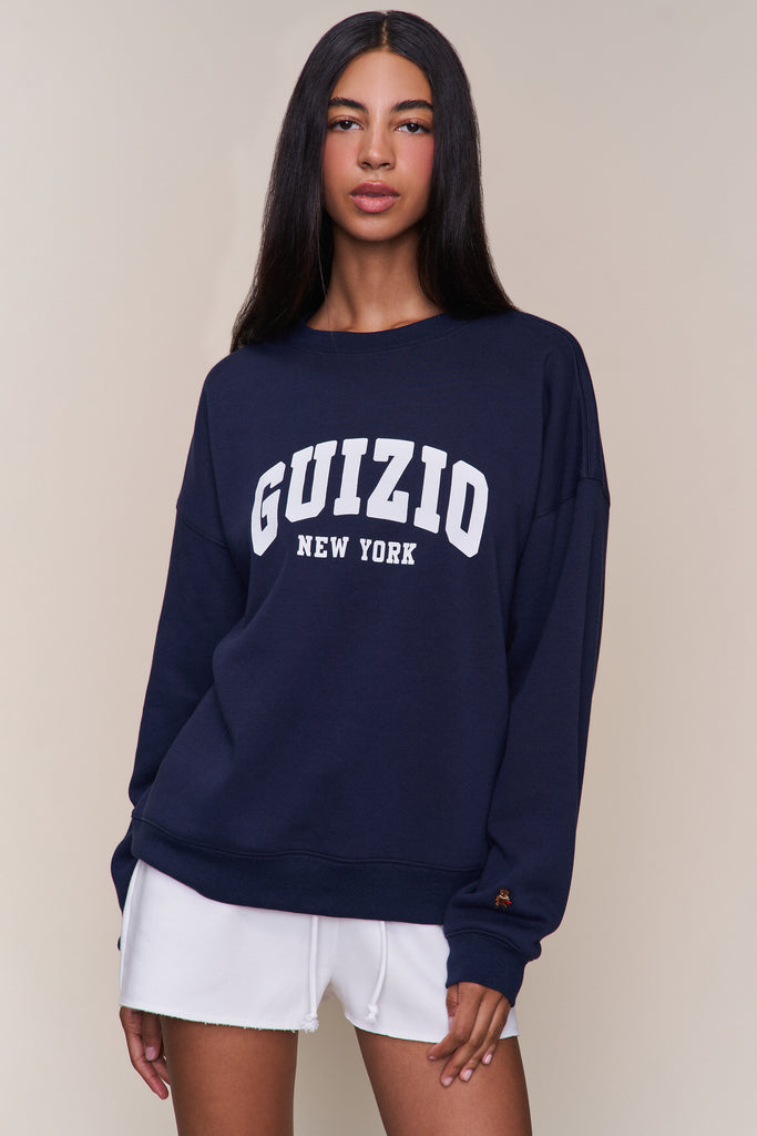 Guizio Fleece Crewneck in Navy
