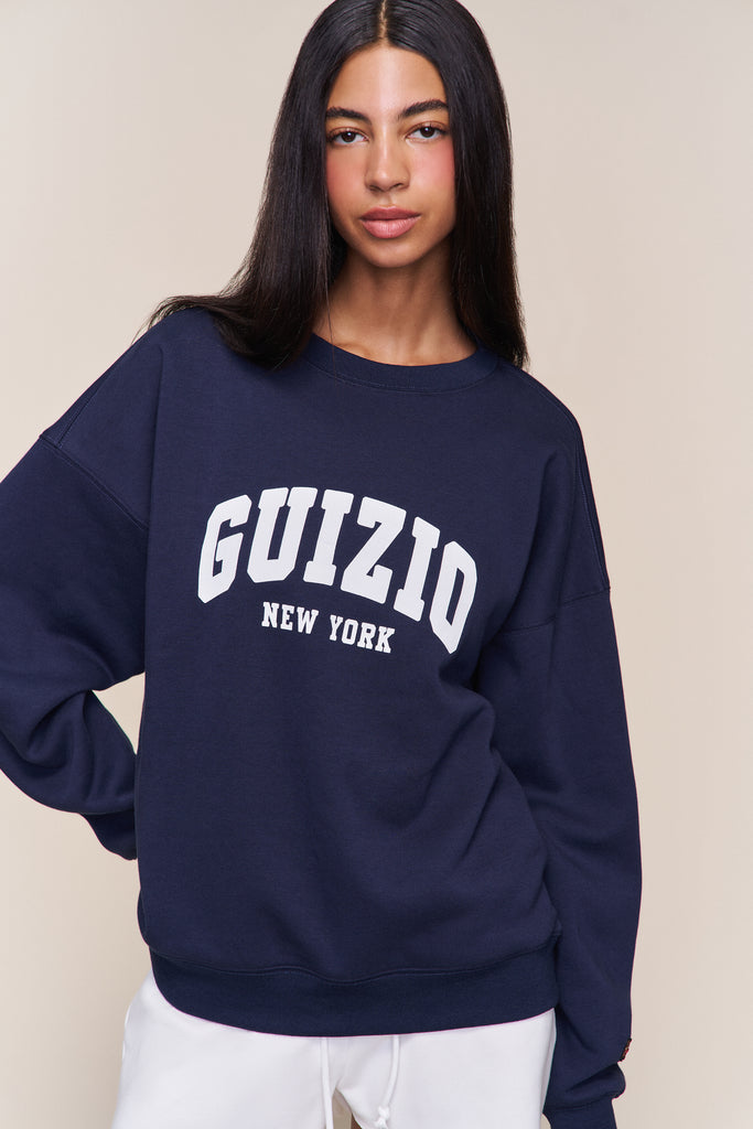 Guizio Fleece Crewneck in Navy