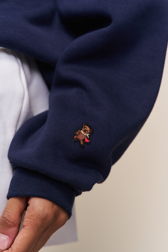 Guizio Fleece Crewneck in Navy