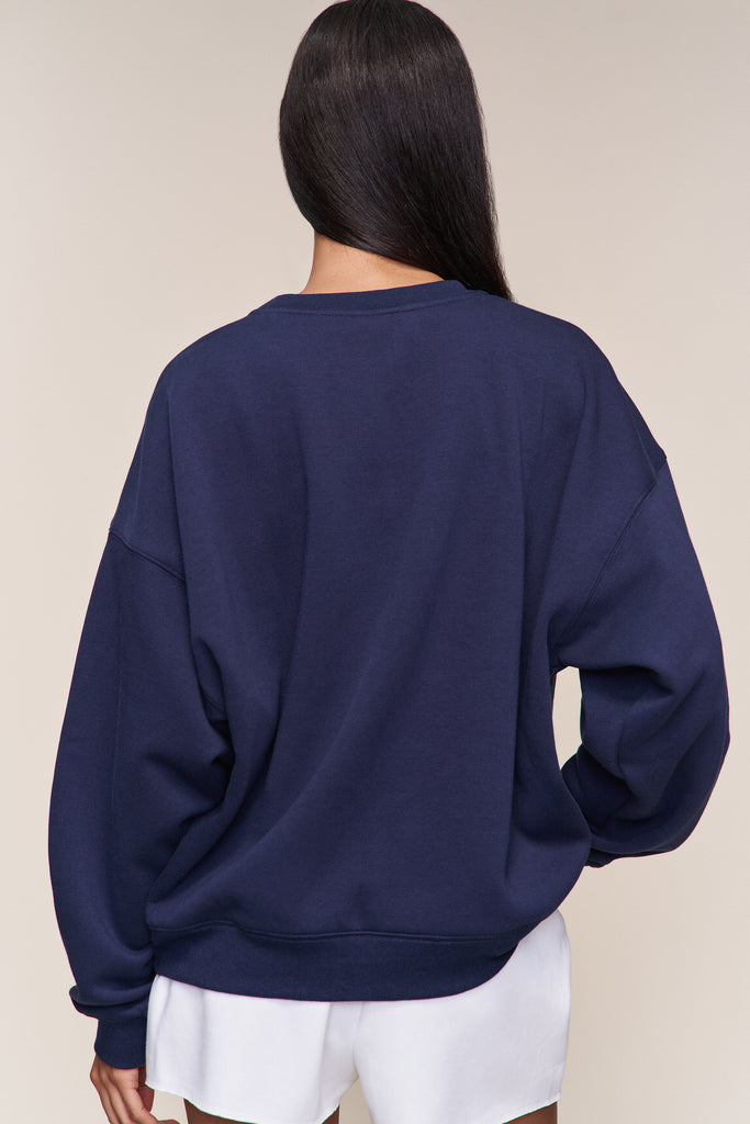 Guizio Fleece Crewneck in Navy
