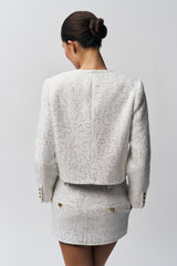 Bela Tweed Mini Skirt in Ivory