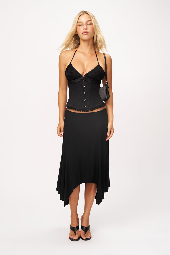 Marini Lace Underlay Corset in Black