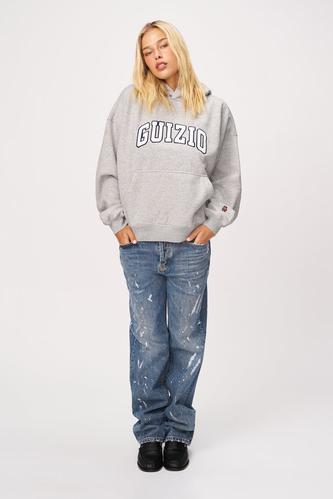 Guizio Pullover Hoodie in Heather Grey 
