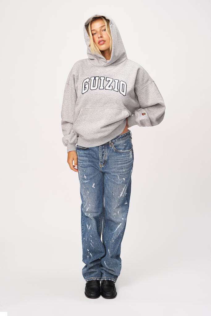 Guizio Pullover Hoodie in Heather Grey 