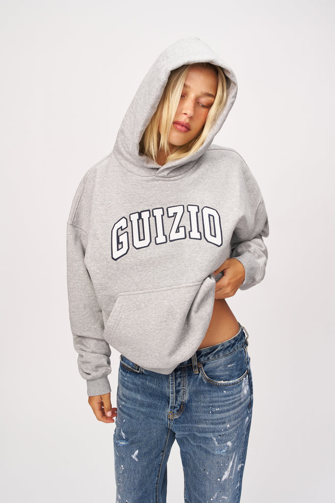 Guizio Pullover Hoodie in Heather Grey 