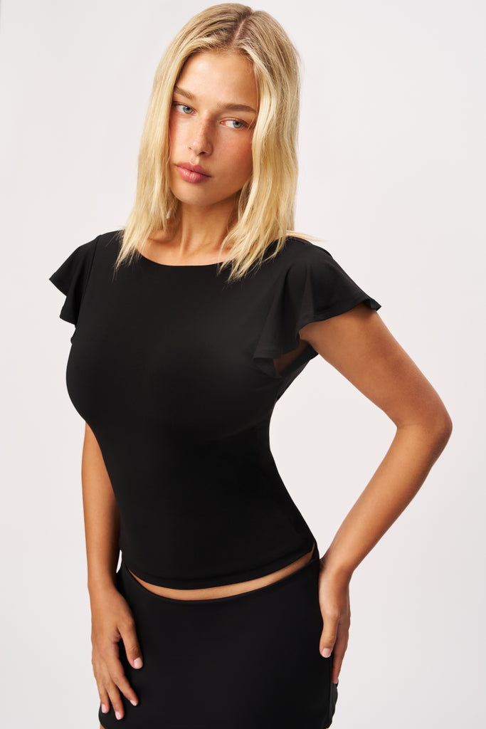 Soffiano Top in Black 
