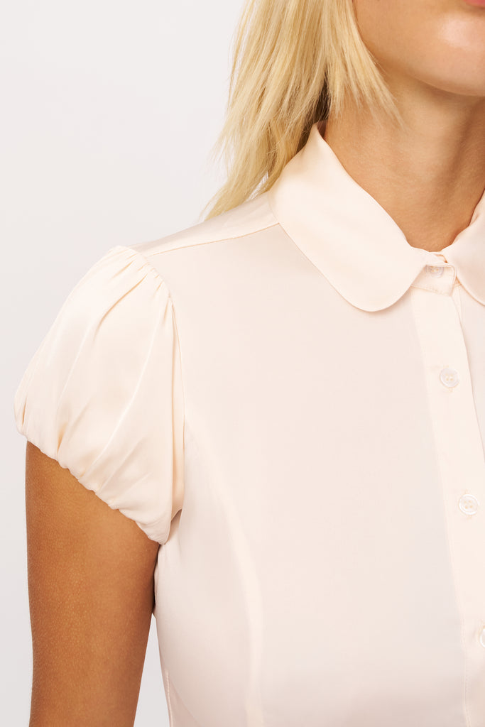 Liana Satin Top in Ivory