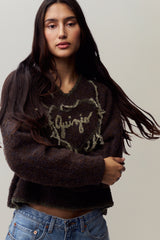 Guizio Heart Sweater in Chocolate