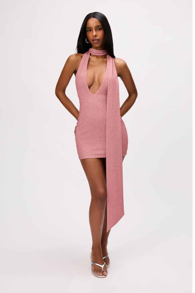 Niko Dress in Metallic Rose Pink